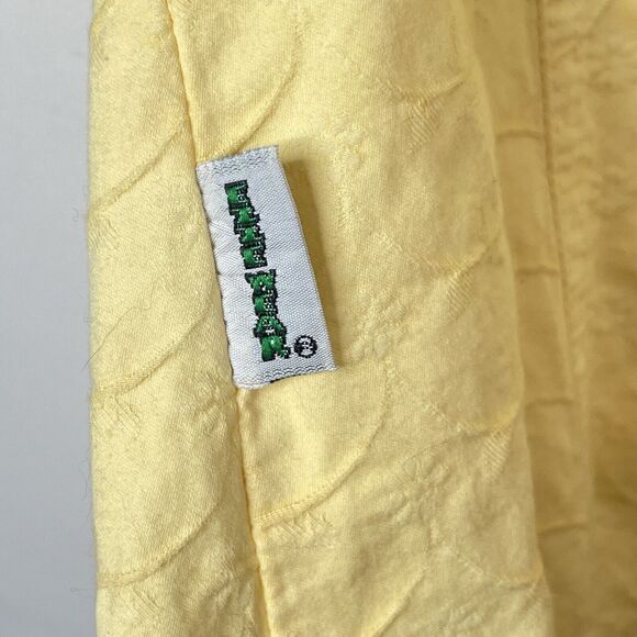 Ezze Wear Vintage Womens Top Butter Yellow Lagonlook Flowy Scallop Textured S/P - Picture 9 of 9